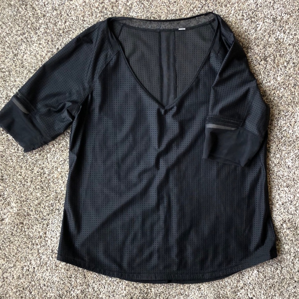 Black Lululemon Jersey Mesh Top